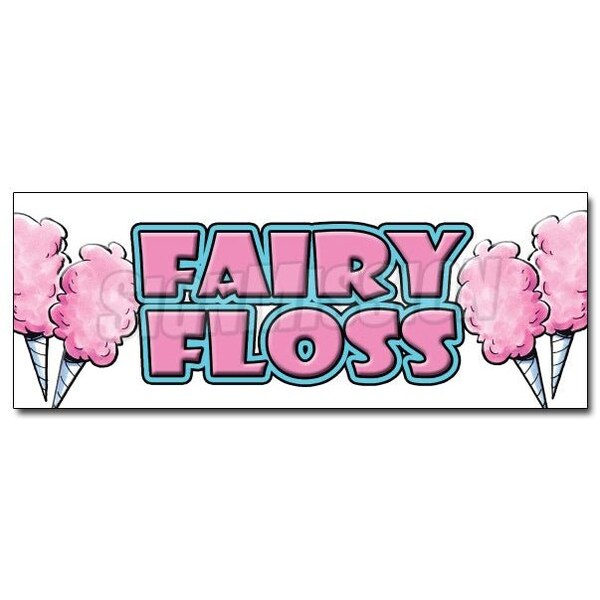 Signmission FAIRY FLOSS DECAL sticker cotton candy spun supplies stand cart trailer, D-48 Fairy Floss D-48 Fairy Floss - main